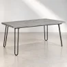 Buy Rectangular Dining Table - Industrial Style - Wood and Metal - 150cm - Hairpin Grey 59465