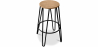 Buy Round Stool - Industrial Design - Wood & Metal - 74cm - Hairpin Black 59487 - prices
