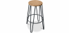 Buy Round Stool - Industrial Design - Wood & Metal - 74cm - Hairpin Dark grey 59487 at Privatefloor