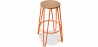 Buy Round Stool - Industrial Design - Wood & Metal - 74cm - Hairpin Orange 59487 - in the EU