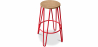 Buy Round Stool - Industrial Design - Wood & Metal - 74cm - Hairpin Red 59487 Home delivery