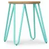 Buy Hairpin Stool - 44cm - Light wood and metal Pastel green 59488