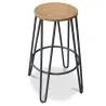 Buy Hairpin Bar Stool 66cm - Lighrt wood and metal Dark grey 59500