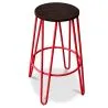 Buy Hairpin Bar Stool 66cm - Dark wood and metal Red 59501