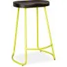 Buy Industrial Bar Stool 66 cm Adriel - Dark wood and metal Yellow 59584