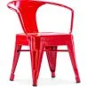 Buy Style Tolix Kid Chair with armrest - Metal Red 59684