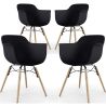 Pack of 4 Dining Chairs Scandinavian Design - Wooden Legs - Nordika image 9