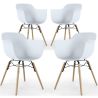 Pack of 4 Dining Chairs Scandinavian Design - Wooden Legs - Nordika image 9