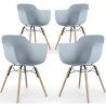 Pack of 4 Dining Chairs Scandinavian Design - Wooden Legs - Nordika image 9