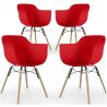 Pack of 4 Dining Chairs Scandinavian Design - Wooden Legs - Nordika image 9