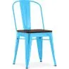Buy Stylix Square Chair - Metal and Dark Wood Turquoise 59709