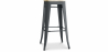 Buy Stylix stool  - Metal and Light Wood - 76cm  Dark grey 59704 with a guarantee