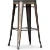 Buy Stylix stool - 76cm - Metal and dark wood Metallic bronze 59697