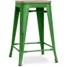 Buy Stylix stool - 61cm - Metal and Light Wood Green 59696