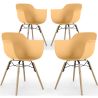 Pack of 4 Dining Chairs Scandinavian Design - Wooden Legs - Nordika image 9