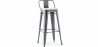 Buy Stylix bar stool with small backrest - 76 cm - Metal and Light Wood Industriel 59694 - prices