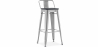 Buy Stylix bar stool with small backrest - Metal and dark wood - 76 cm Steel 59693 - prices