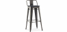 Buy Stylix bar stool with small backrest - Metal and dark wood - 76 cm Metallic bronze 59693 - in the EU