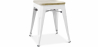 Buy Industrial Design Stool - Wood & Metal - 45cm - Stylix White 59692 - in the EU