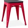 Buy Stylix stool - 46cm - Metal and dark wood Red 59691