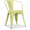 Buy  Tolix chair with armrests New Edition - Metal Pastel yellow 59809