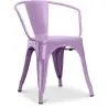 Buy  Tolix chair with armrests New Edition - Metal Pastel purple 59809