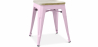 Buy Industrial Design Stool - Wood & Metal - 45cm - Stylix Pastel pink 59692 Home delivery