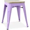 Buy Stylix stool - Metal and Light Wood  - 45cm Pastel purple 59692