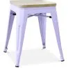 Buy Stylix stool - Metal and Light Wood  - 45cm Lavander 59692