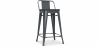 Buy Stylix stool wooden and small backrest - 60cm Dark grey 59117 at Privatefloor