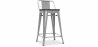 Buy Stylix stool wooden and small backrest - 60cm Light grey 59117 in the Europe