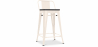 Buy Stylix stool wooden and small backrest - 60cm Cream 59117 with a guarantee