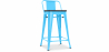 Buy Industrial Design Bar Stool with Backrest - Wood & Steel - 60 cm - Stylix Turquoise 59117 at Privatefloor
