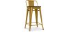 Buy Stylix stool wooden and small backrest - 60cm Gold 59117 with a guarantee