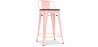 Buy Stylix stool wooden and small backrest - 60cm Pastel orange 59117 - in the EU