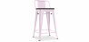 Buy Industrial Design Bar Stool with Backrest - Wood & Steel - 60 cm - Stylix Pastel pink 59117 with a guarantee