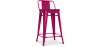 Buy Industrial Design Bar Stool with Backrest - Wood & Steel - 60 cm - Stylix Fuchsia 59117 - in the EU