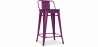 Buy Industrial Design Bar Stool with Backrest - Wood & Steel - 60 cm - Stylix Purple 59117 - prices