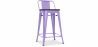 Buy Industrial Design Bar Stool with Backrest - Wood & Steel - 60 cm - Stylix Pastel purple 59117 at Privatefloor