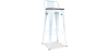 Buy Industrial Design Bar Stool with Backrest - Wood & Steel - 76cm - Stylix Grey blue 59118 Home delivery