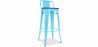 Buy Industrial Design Bar Stool with Backrest - Wood & Steel - 76cm - Stylix Turquoise 59118 with a guarantee