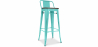 Buy Industrial Design Bar Stool with Backrest - Wood & Steel - 76cm - Stylix Pastel green 59118 - in the EU