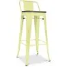 Buy Tolix stool Wooden and small backrest - 76 cm Pastel yellow 59118