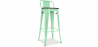 Buy Industrial Design Bar Stool with Backrest - Wood & Steel - 76cm - Stylix Mint 59118 at Privatefloor