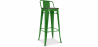 Buy Industrial Design Bar Stool with Backrest - Wood & Steel - 76cm - Stylix Green 59118 - in the EU