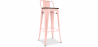 Buy Industrial Design Bar Stool with Backrest - Wood & Steel - 76cm - Stylix Pastel orange 59118 in the Europe