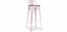 Buy Stylix stool Wooden and small backrest - 76 cm Pastel pink 59118 Home delivery