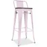 Buy Tolix stool Wooden and small backrest - 76 cm Pastel pink 59118