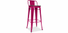 Buy Industrial Design Bar Stool with Backrest - Wood & Steel - 76cm - Stylix Fuchsia 59118 - in the EU