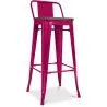 Buy Tolix stool Wooden and small backrest - 76 cm Fuchsia 59118